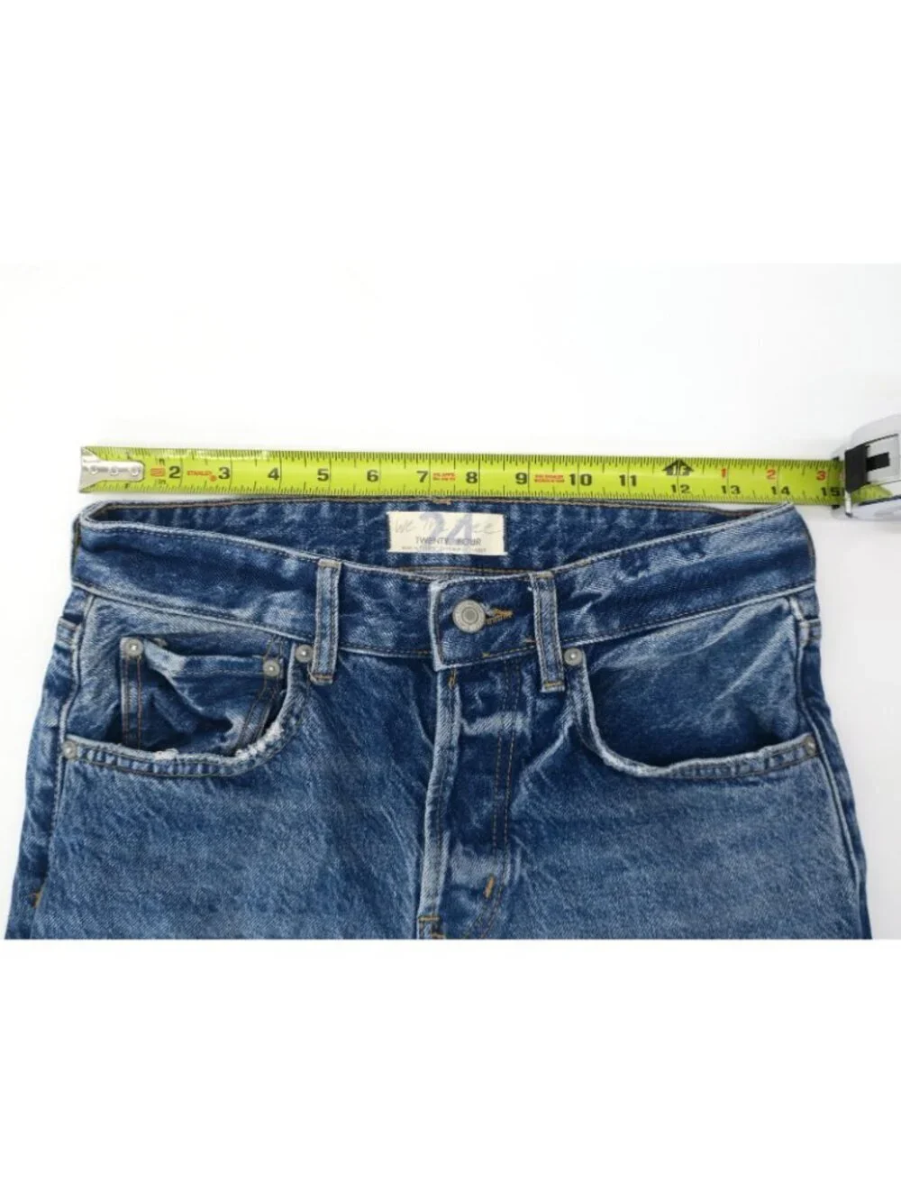 We the Free People Jeans Distressed Destroyed Frayed Raw Hem Button Fly 24 x 27